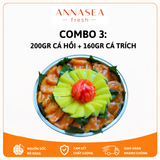  Combo 3 - Sashimi Cá Hồi 200gr & Cá Trích Ép Trứng 160gr 