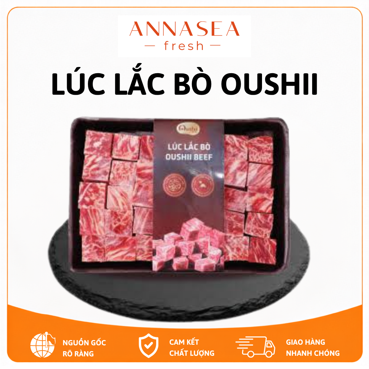  Oushii - Lúc lắc thăn ngoại bò Úc-400gr/khay 