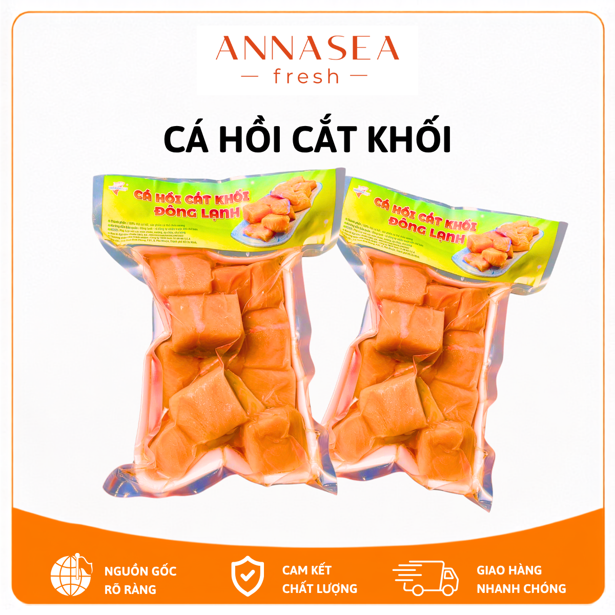  Cá hồi cắt khối đông lạnh 