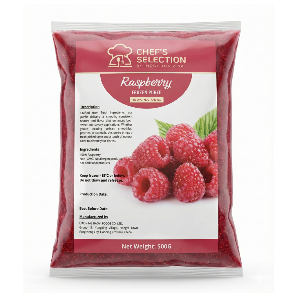  [SẢN PHẨM MỚI] Mâm Xôi Xay Nhuyễn Đông Lạnh Chef's Selection 500g 