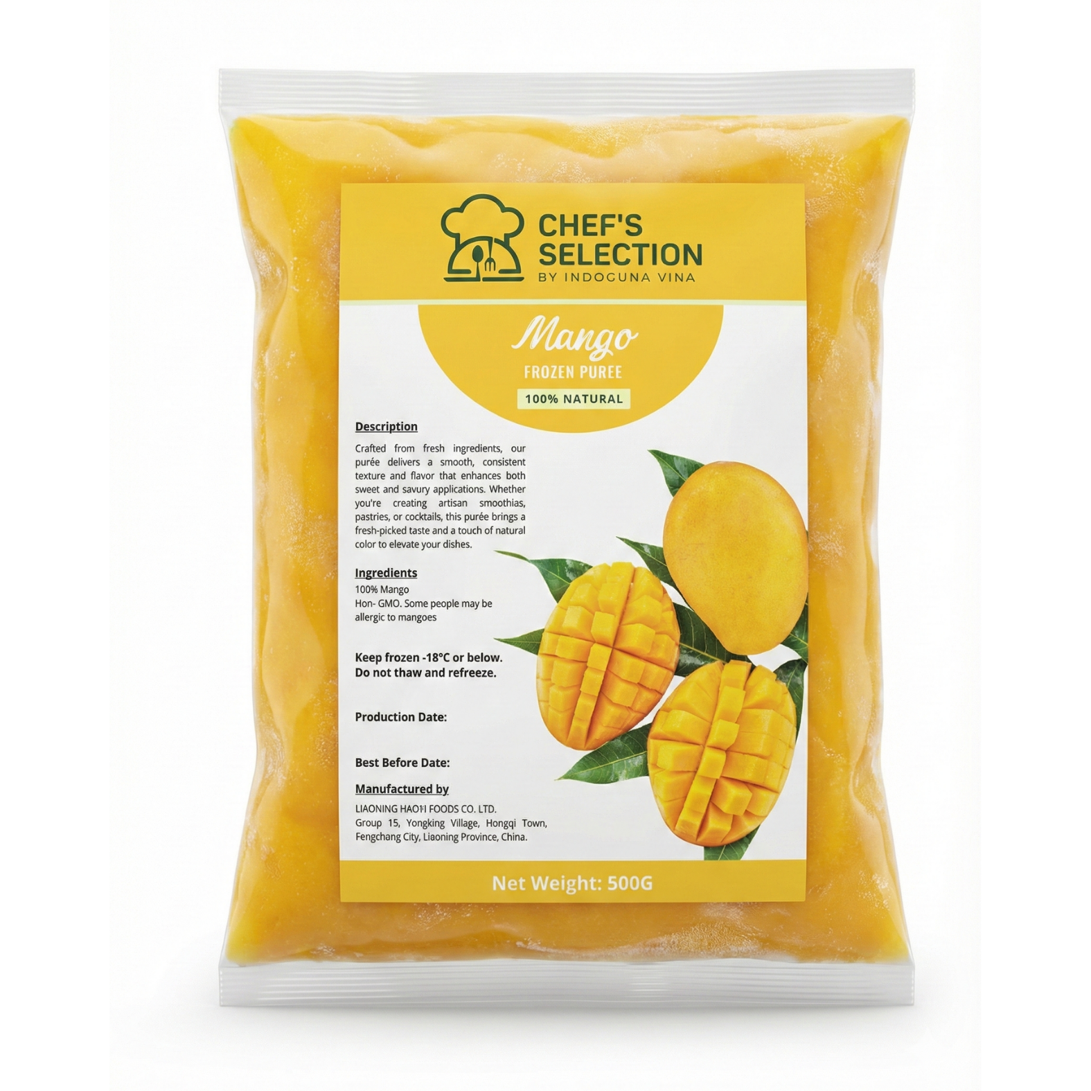  [SẢN PHẨM MỚI] Xoài Xay Nhuyễn Đông Lạnh Chef's Selection 500g 