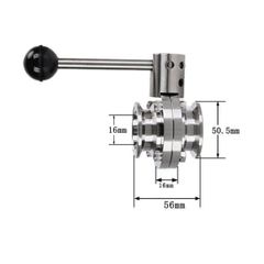 Van Bướm Vi Sinh Tháo Lắp Nhanh Ren Tùy Chỉnh Inox 304