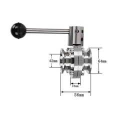 Van Bướm Vi Sinh Tháo Lắp Nhanh Ren Tùy Chỉnh Inox 304