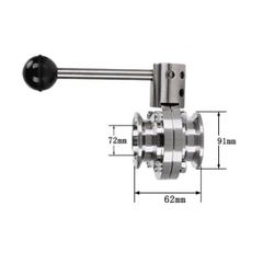 Van Bướm Vi Sinh Tháo Lắp Nhanh Ren Tùy Chỉnh Inox 304