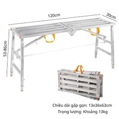 Giàn Giáo Gấp Gọn Di Động Thép Carbon Dài 1.2m/1.4m/1.6m/1.8m/2m