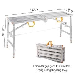 Giàn Giáo Gấp Gọn Di Động Thép Carbon Dài 1.2m/1.4m/1.6m/1.8m/2m