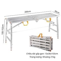 Giàn Giáo Gấp Gọn Di Động Thép Carbon Dài 1.2m/1.4m/1.6m/1.8m/2m