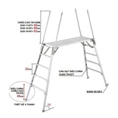 Giàn Giáo Nhôm Gấp Gọn Hasegawa Bệ Đứng Di Động Có Tay Vịn Tải Trọng 150kg