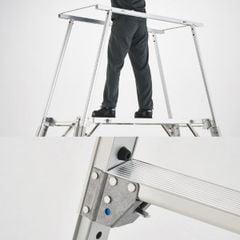 Giàn Giáo Nhôm Gấp Gọn Hasegawa Bệ Đứng Di Động Có Tay Vịn Tải Trọng 150kg