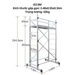 Giàn Giáo Xây Dựng Di Động Bằng Hợp Kim Nhôm Có Bánh Xe, Nâng Hạ Linh Hoạt