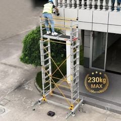 Giàn Giáo Xây Dựng Di Động Bằng Hợp Kim Nhôm Có Bánh Xe, Nâng Hạ Linh Hoạt