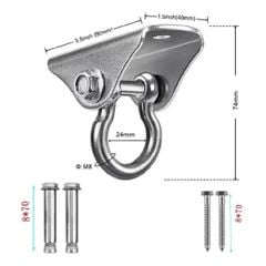 Móc Xoay Chịu Lực Inox 304 – Móc Treo Võng, Bao Đấm Bốc, Ghế Đu Cao Cấp