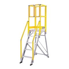 Thang Nhôm Bệ Đứng Có Tay Vịn Có Thể Gấp Gọn Tải Trọng 150kg