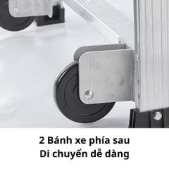 Thang Nhôm Bệ Đứng Có Tay Vịn Có Thể Gấp Gọn Tải Trọng 150kg