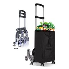 Xe Đẩy Hàng Leo Cầu Thang 6 Bánh Đa Năng Dễ Gấp Gọn Bằng Hợp Kim Nhôm Cao Cấp 90XT