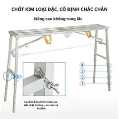 Giàn Giáo Gấp Gọn Di Động Thép Carbon Dài 1.2m/1.4m/1.6m/1.8m/2m