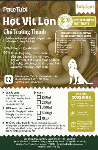  STANDARD - Pate tươi Bếp Ben Tiêu Chuẩn 