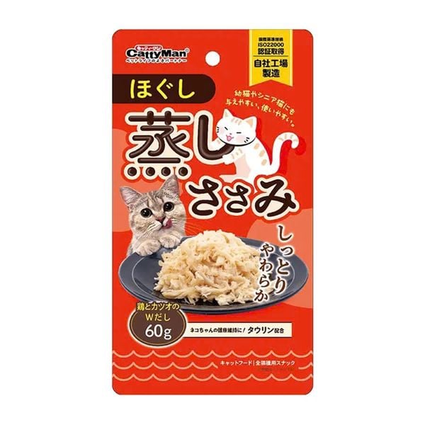  Ức gà hấp xé nhỏ Cattyman 60G 
