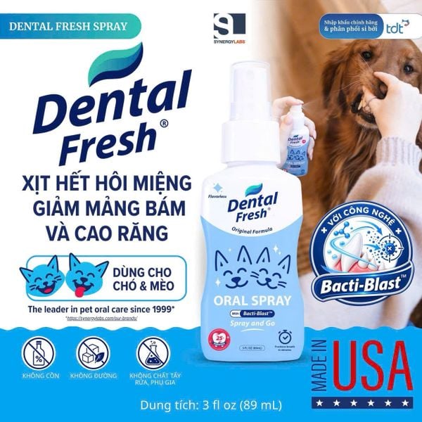  Xịt thơm miệng cho chó mèo Dental Fresh Spray 
