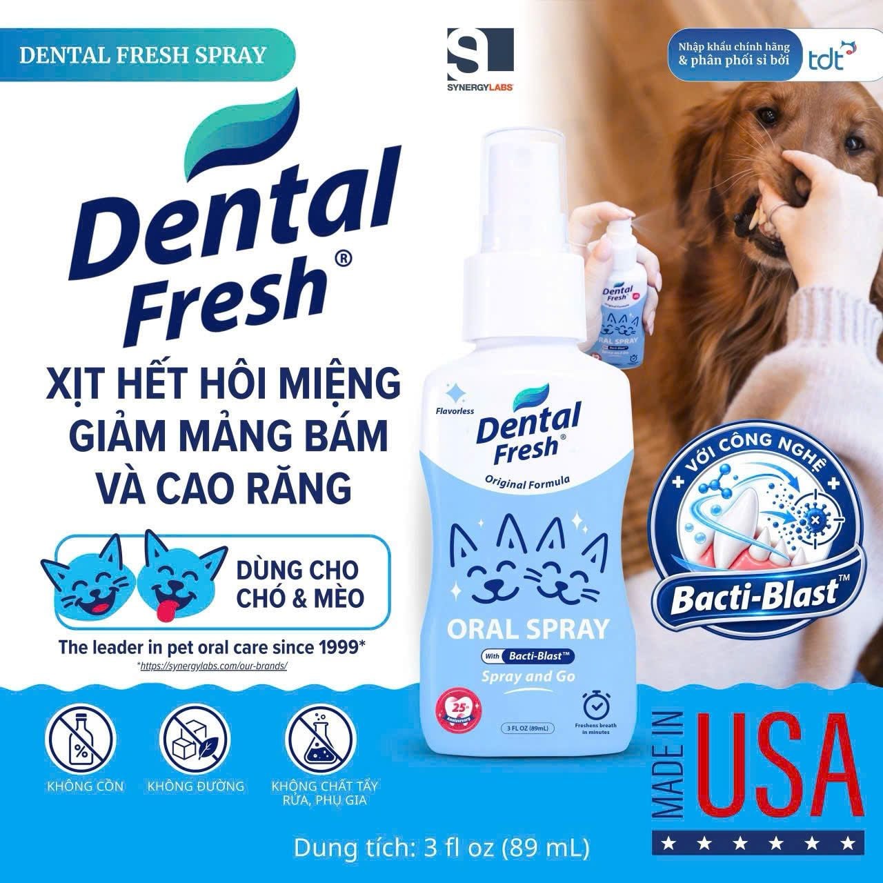  Xịt thơm miệng cho chó mèo Dental Fresh Spray 