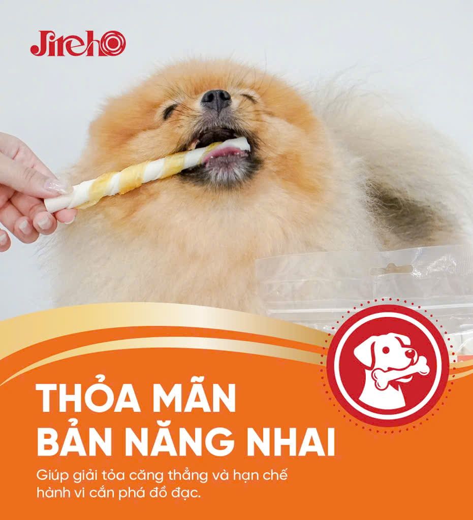  Thanh da bò xoắn quấn gà JirehO 