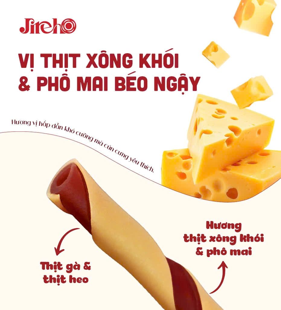  Que xoắn Thịt xông khói & Phô mai JirehO 