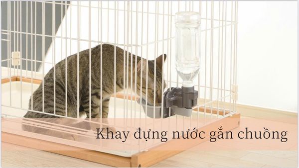  Khay đựng nước gắn chuồng size M Richell 