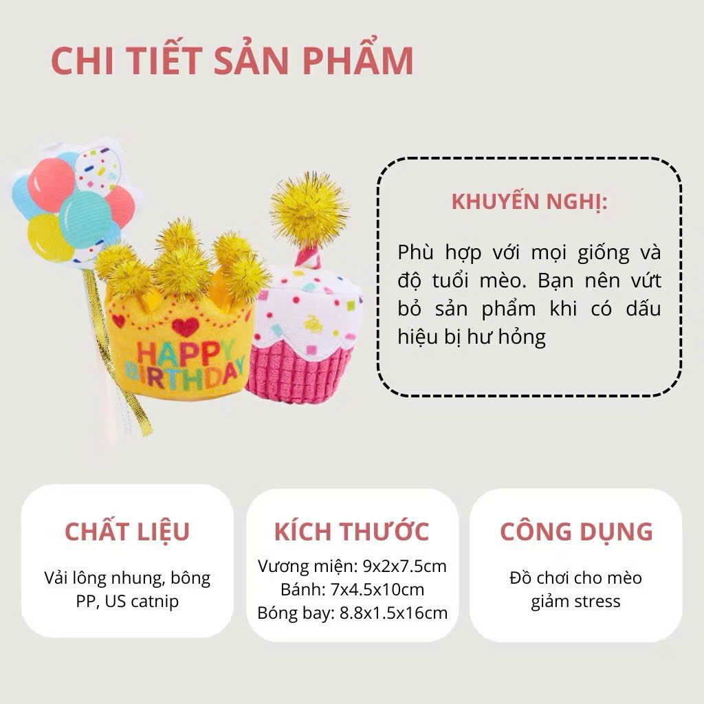  Đồ chơi bánh sinh nhật cho mèo Fofos 