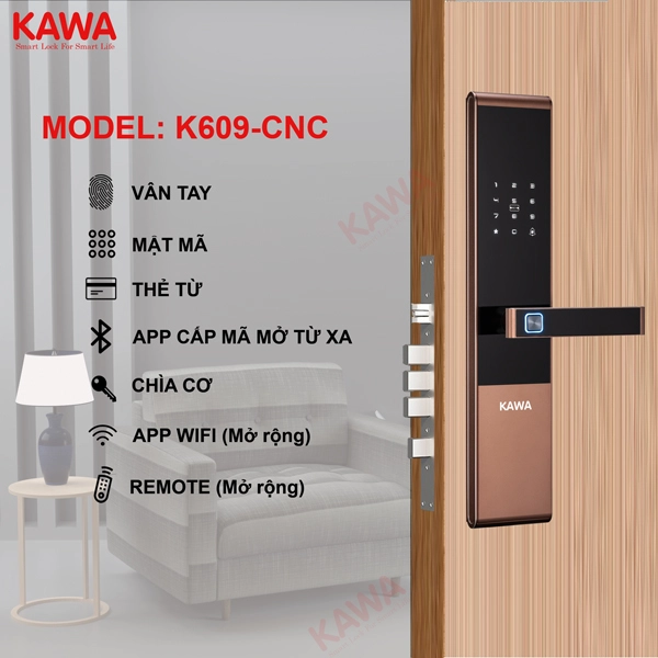 Khóa vân tay KAWA K609 CNC