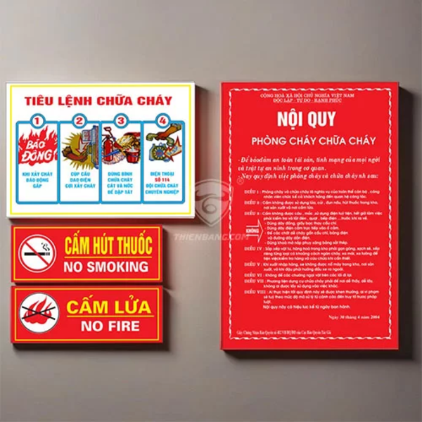 Bảng Nội Quy Tiêu Lệnh PCCC
