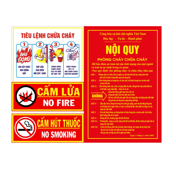 Bảng Nội Quy Tiêu Lệnh PCCC