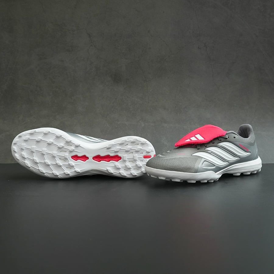 ADIDAS PREDATOR 26 LEAGUE LƯỠI GÀ GẬP TF - JR7875 - XÁM BẠC/ĐỎ