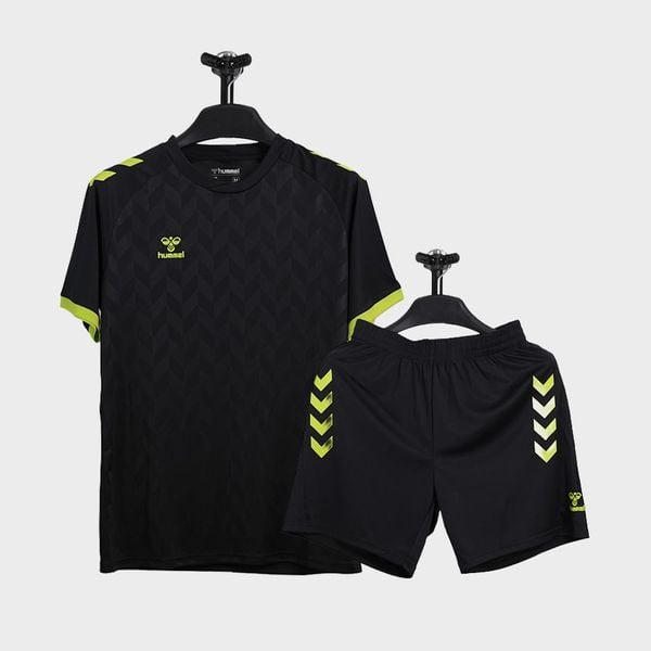 BỘ QUẦN ÁO BÓNG ĐÁ HUMMEL - TFEU9037 - ĐEN