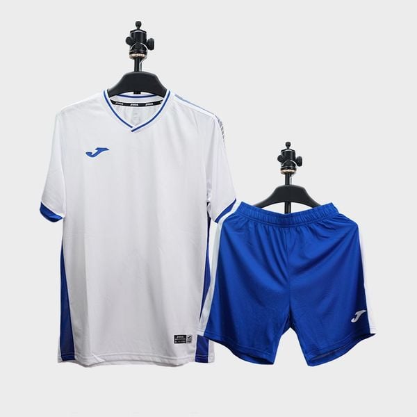 BỘ QUẦN ÁO BÓNG ĐÁ JOMA - 3125FPB002-A28 - TRẮNG/XANH/XÁM