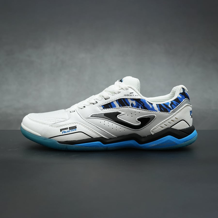 GIÀY ĐÁ BÓNG SÂN FUTSAL JOMA FS REACTIVE IN - 2432 - TRẮNG/XANH