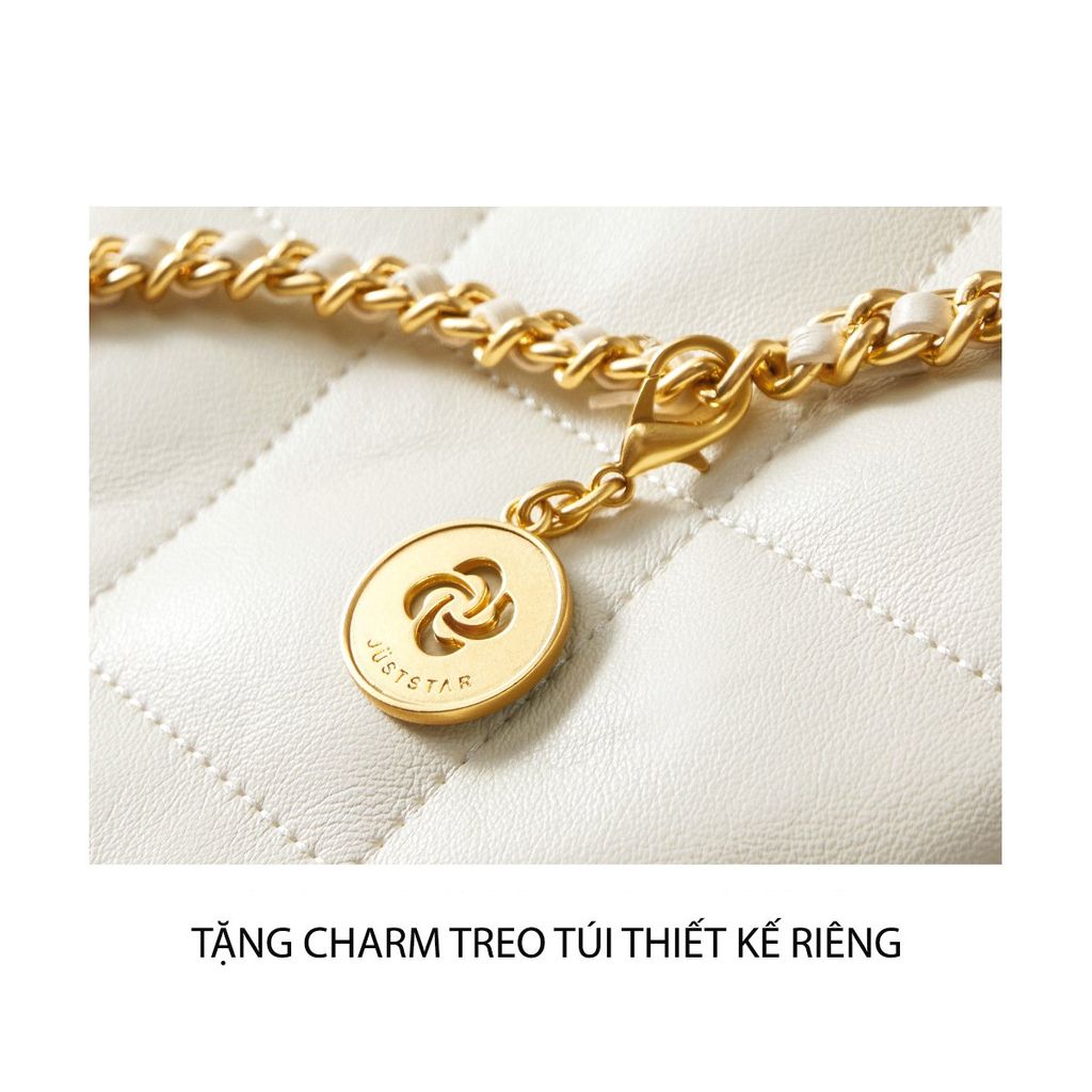 Túi Bucket JU173116-01 Da Chần Mềm Đen Quai Xích