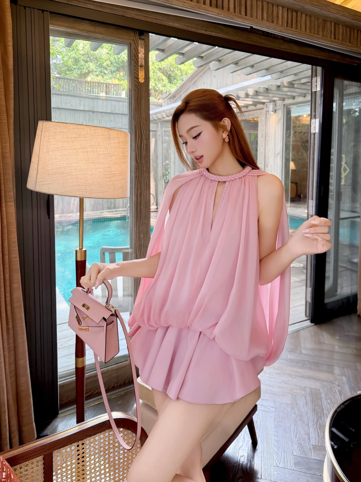 เซ็ต เสื้อ BO เอว กางเกง ขาสั้น BÍ