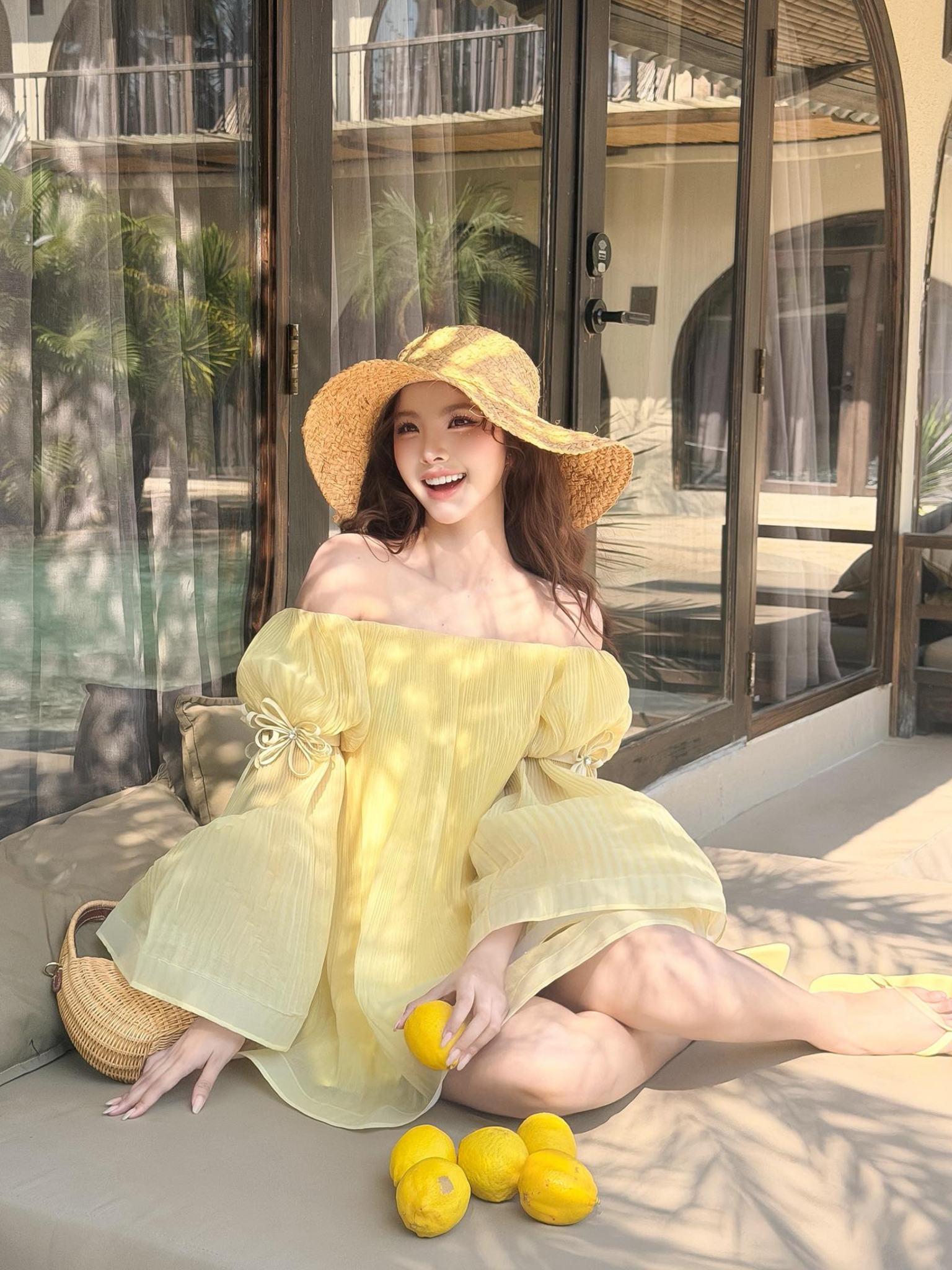 เซ็ต DẬP พลีท BẸT ไหล่ กางเกง ขาสั้น