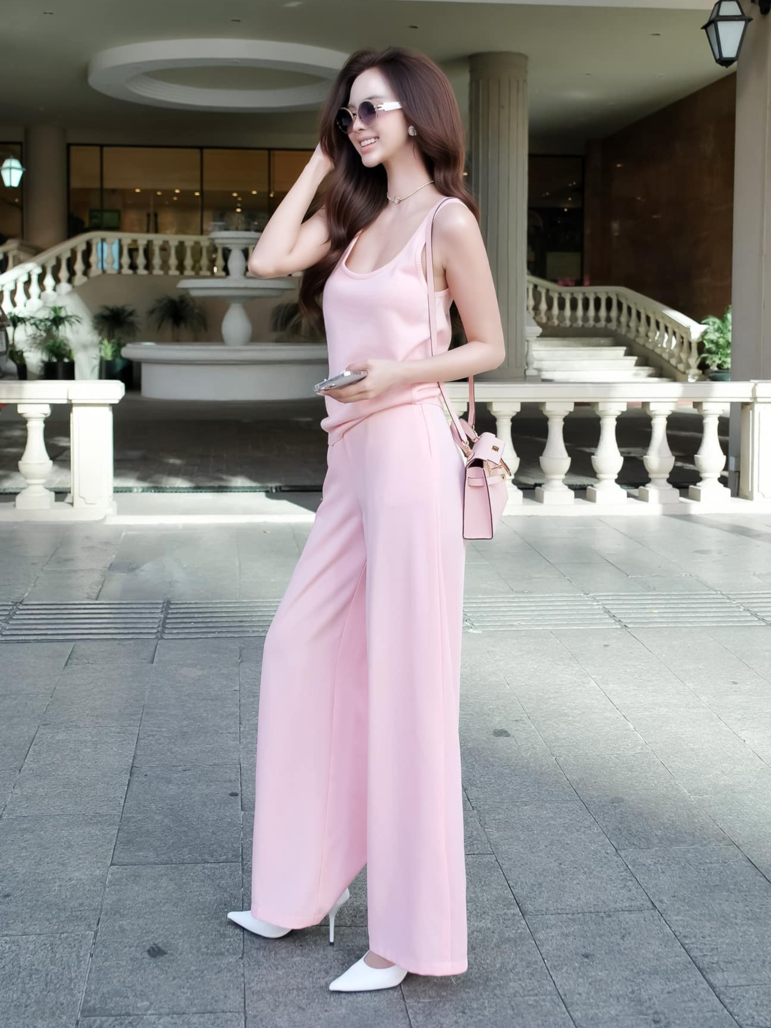 เซ็ต เสื้อ LEN DỆT SN กางเกง แขน ทรงตรง