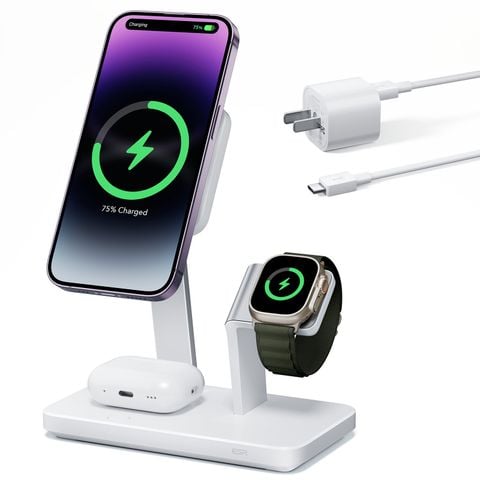 Đế sạc không dây 3-in-1 25W Magsafe + Cryoboost - 2C571 màu trắng ESR