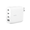 Set Adapter sạc nhanh 112W 4 cổng và cáp C-C 2M, 3 USB-C + 1 USB-A GaN màu trắng Belkin