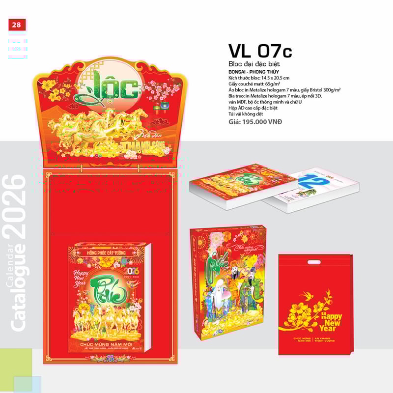 Lịch Bloc 2026 Đại Đặc Biệt - Bonsai Phong Thủy