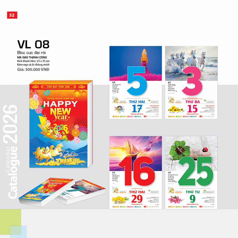 Lịch Bloc Rời 2026 Cực Đại - Mã Đáo Thành Công