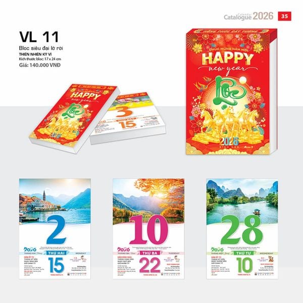 Lịch Bloc Rời 2026 Siêu Đại Lỡ - Thiên Nhiên Kỳ Vĩ