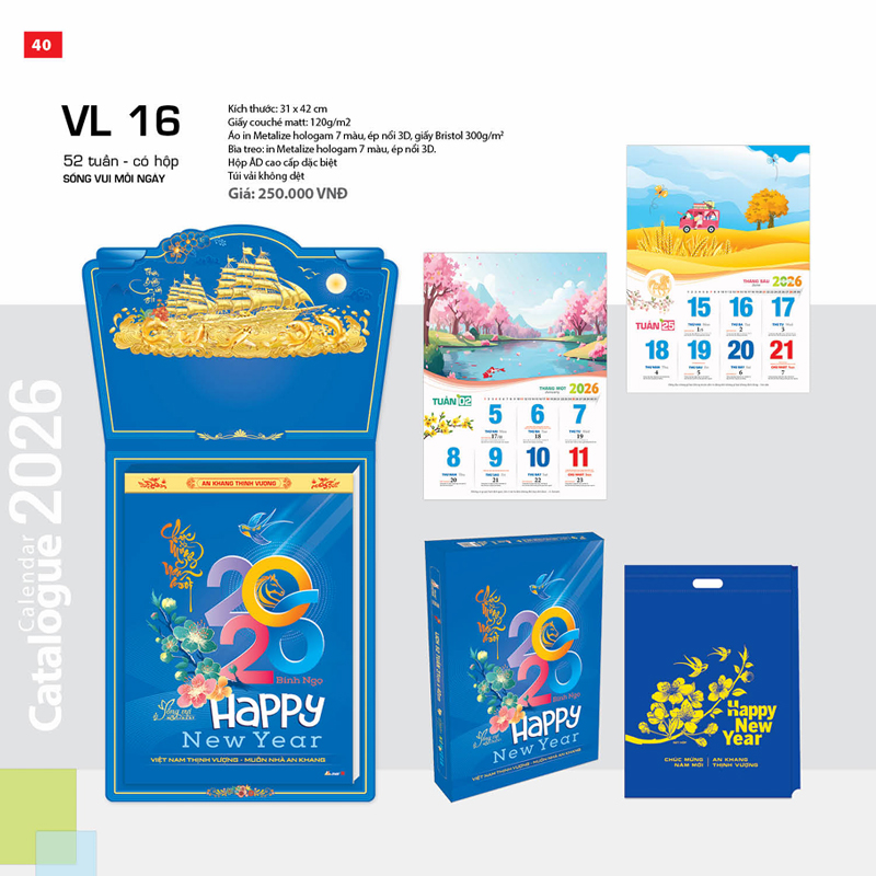 Lịch 52 Tuần 2026 - Sống Vui Mỗi Ngày (Có Hộp)