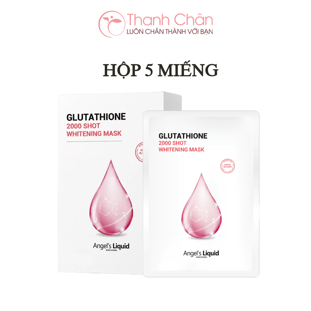 Mặt nạ Angels Liquid Glutathione 2000 Shot Whitening Mask 25ml/miếng