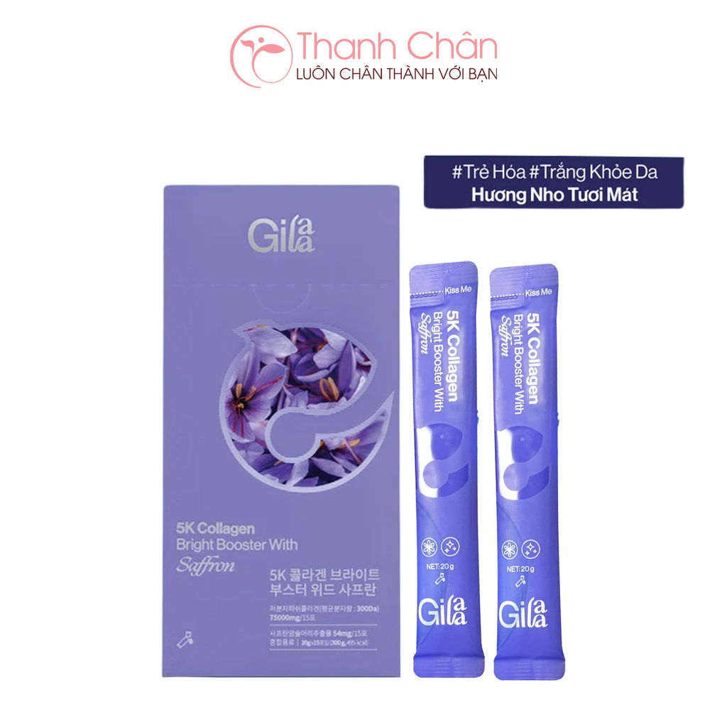 Thực phẩm bổ sung GILAA 5K Collagen Bright Booster With Saffron