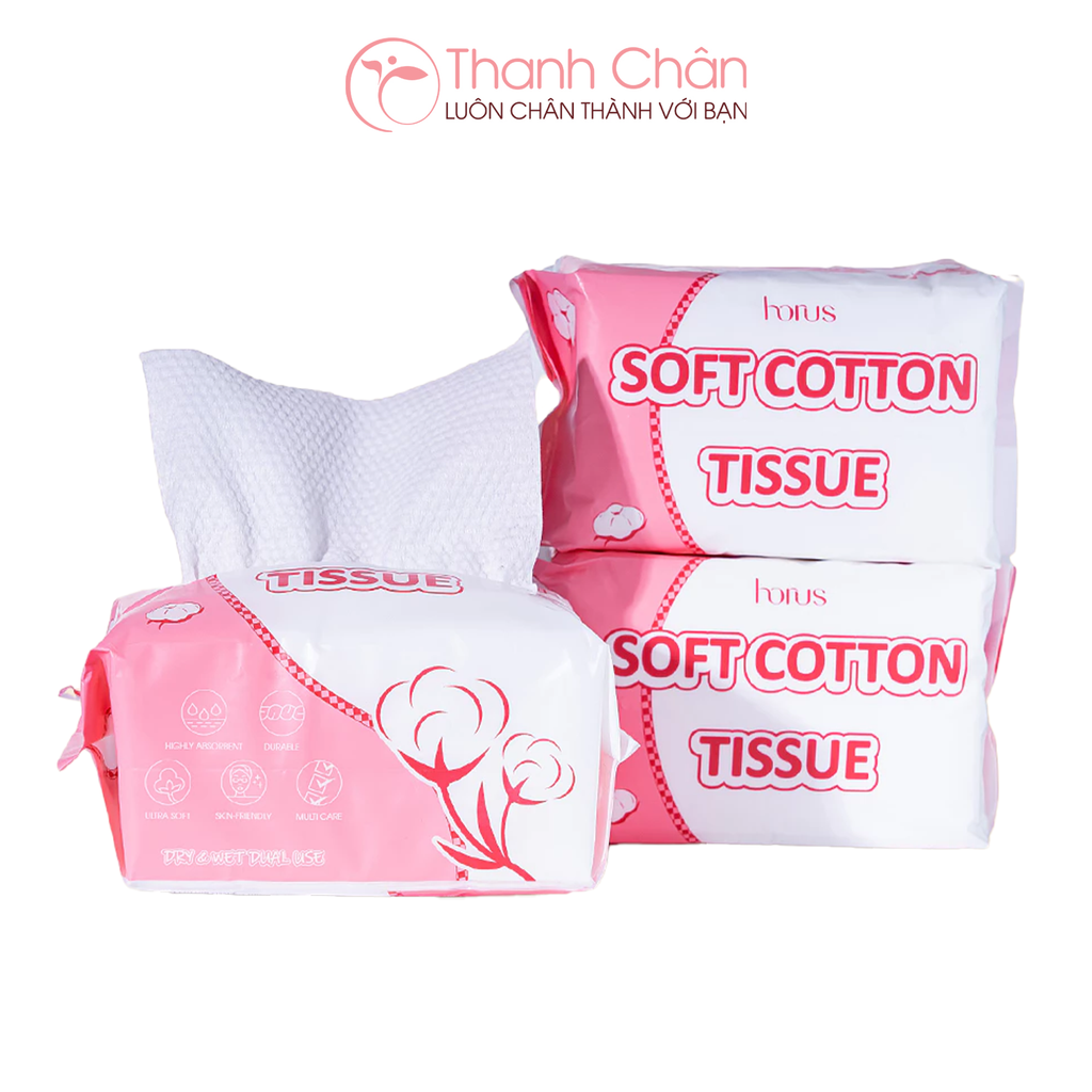 Khăn khô đa năng Horus Soft Cotton Tissue 80miếng/gói