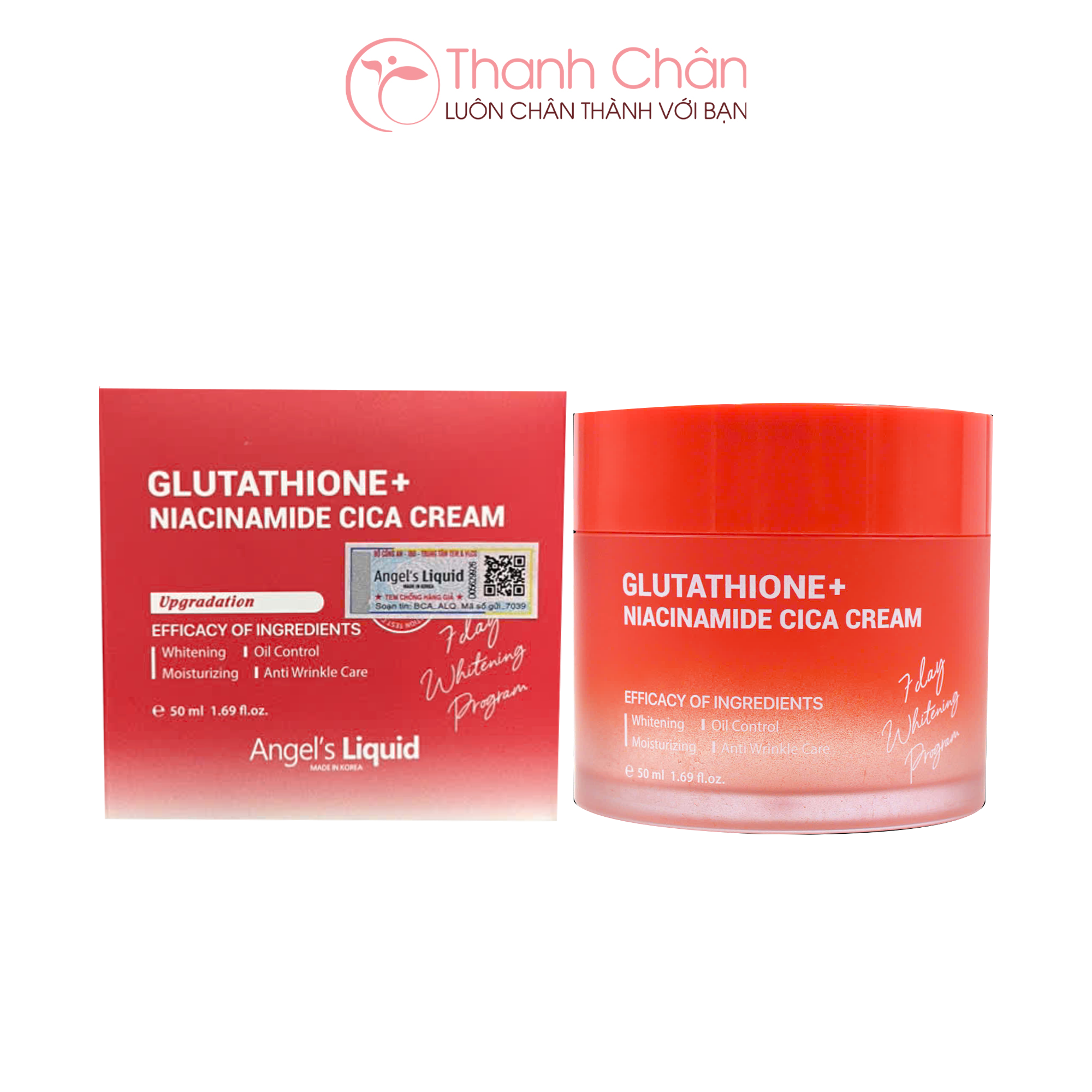 Kem dưỡng Angel Liquid Glutathione Niacinamide Cica 50ml Thanh Chân  Cosmetics cửa hàng mỹ phẩm chính hãng