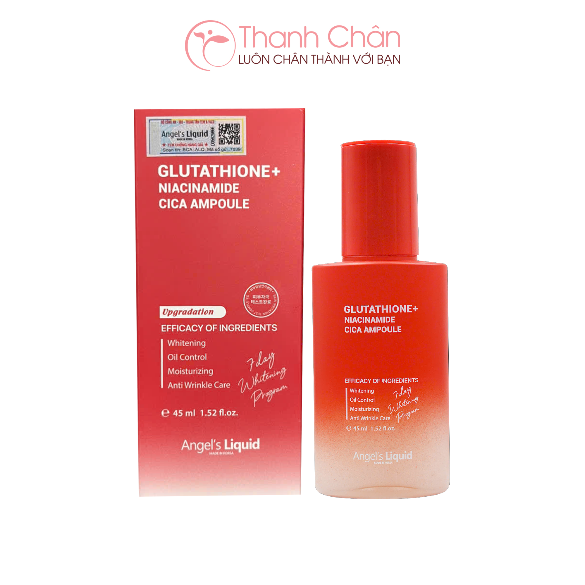 glutathione angel's liquid Serum dưỡng da Angel Liquid Glutathione Niacinamide Cica Ampoule 45ml